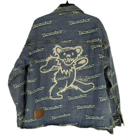 Beaster x Grateful Dead Dancing Bear Denim Trucker Jean Jacket Deadhead Bob Weir